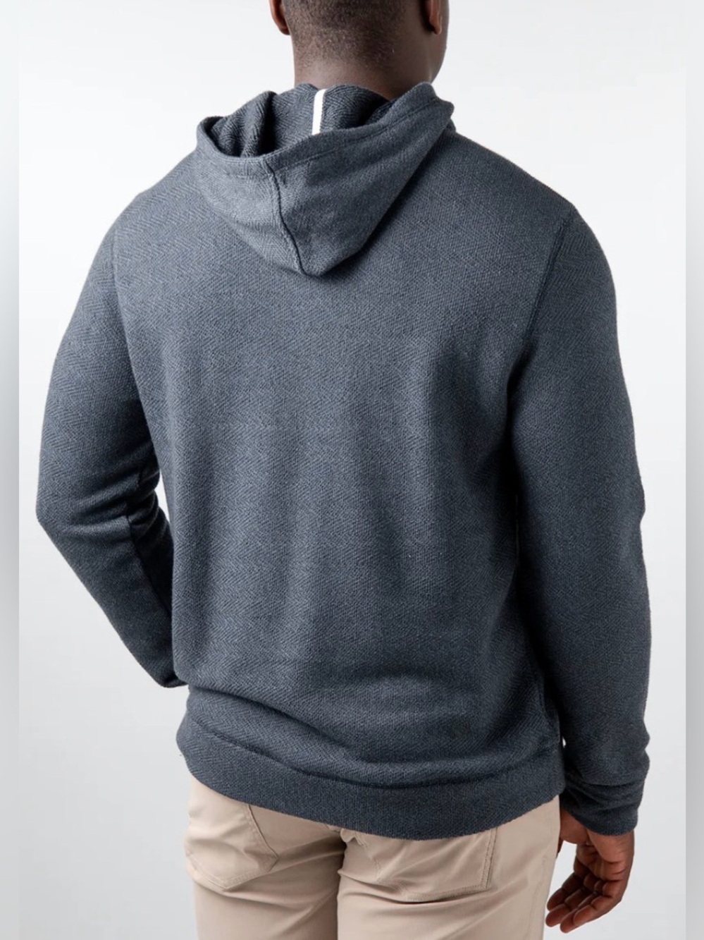 NWT Linksoul Coastal Terry Hoodie XL Blue Herringbone - Picture 3 of 12